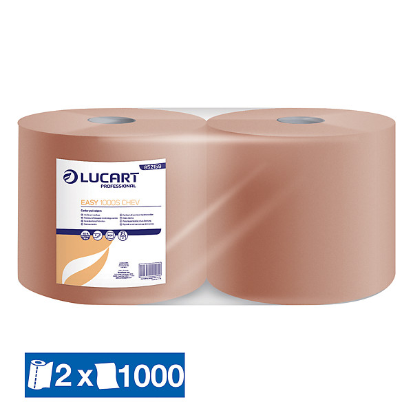 Bobine d'essuyage chamois Lucart 1000 formats, lot de 2