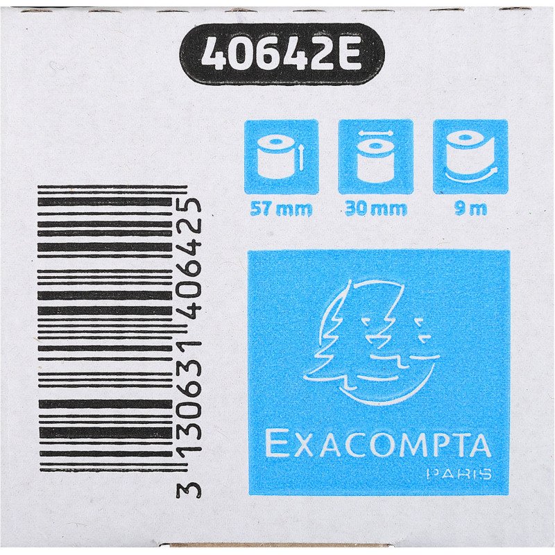 Bobines Terminaux bancaires Exacompta 40642E - l 57 mm x L 9 m, Ø 30 mm - 1 pli(s) - paquet de 20