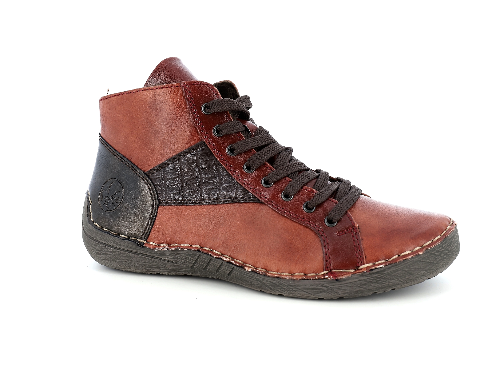 Rieker-52512 Matières combinées Orange