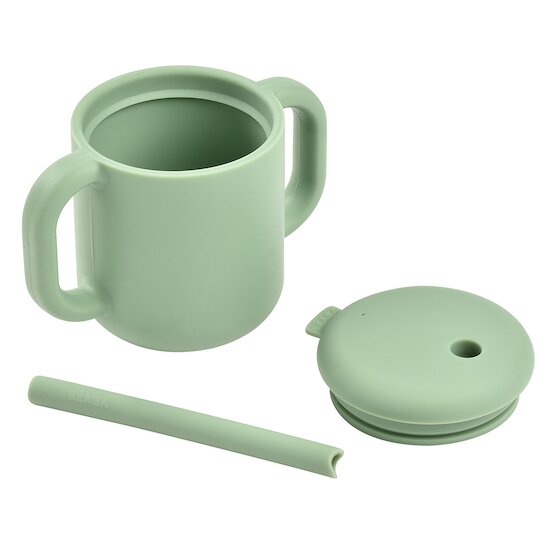 Tasse à Paille en silicone   Vert Sauge        de               Béaba