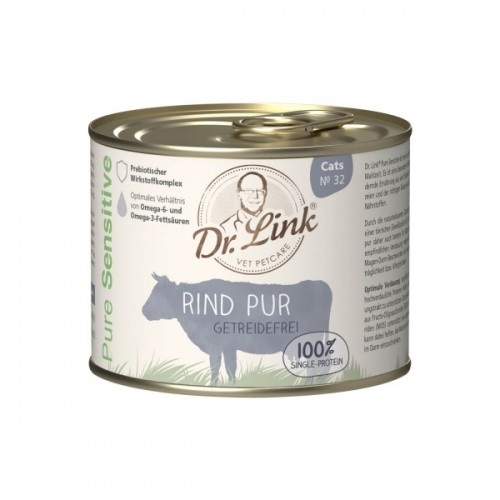 Dr. Link Pure Sensitive Rind Pur Beef Can para gatos