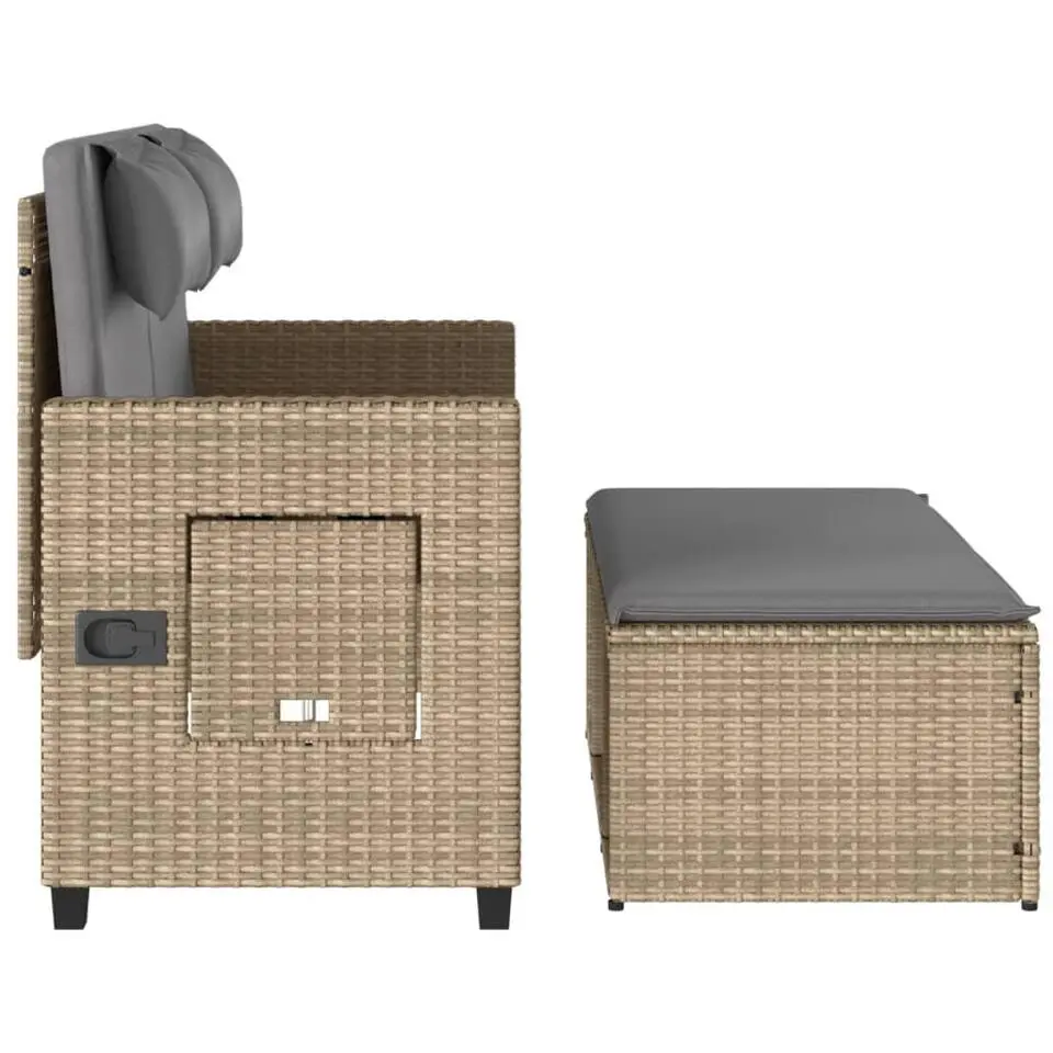 vidaXL - Tuinbank - Beige - Poly rattan