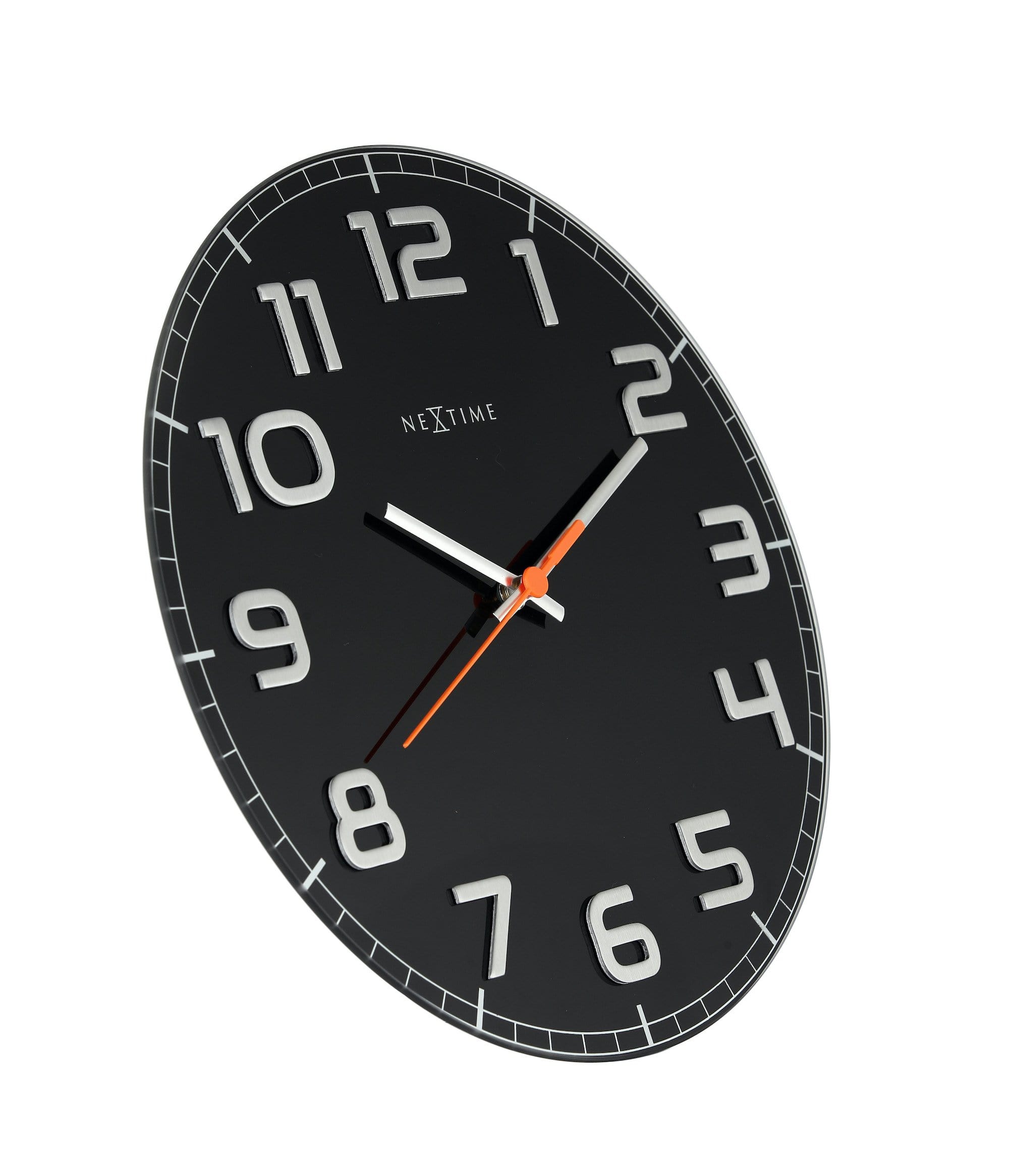 NeXtime - NeXtime - Wandklok - 30 x 3.5 cm - Glas - Zwart - 'Classy
