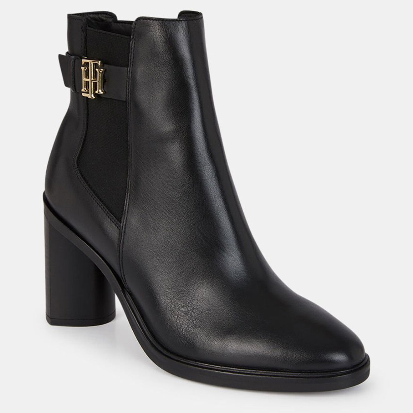 Tommy Hilfiger Bottines en Cuir Monogram Tl noires - Talon 9,5 cm