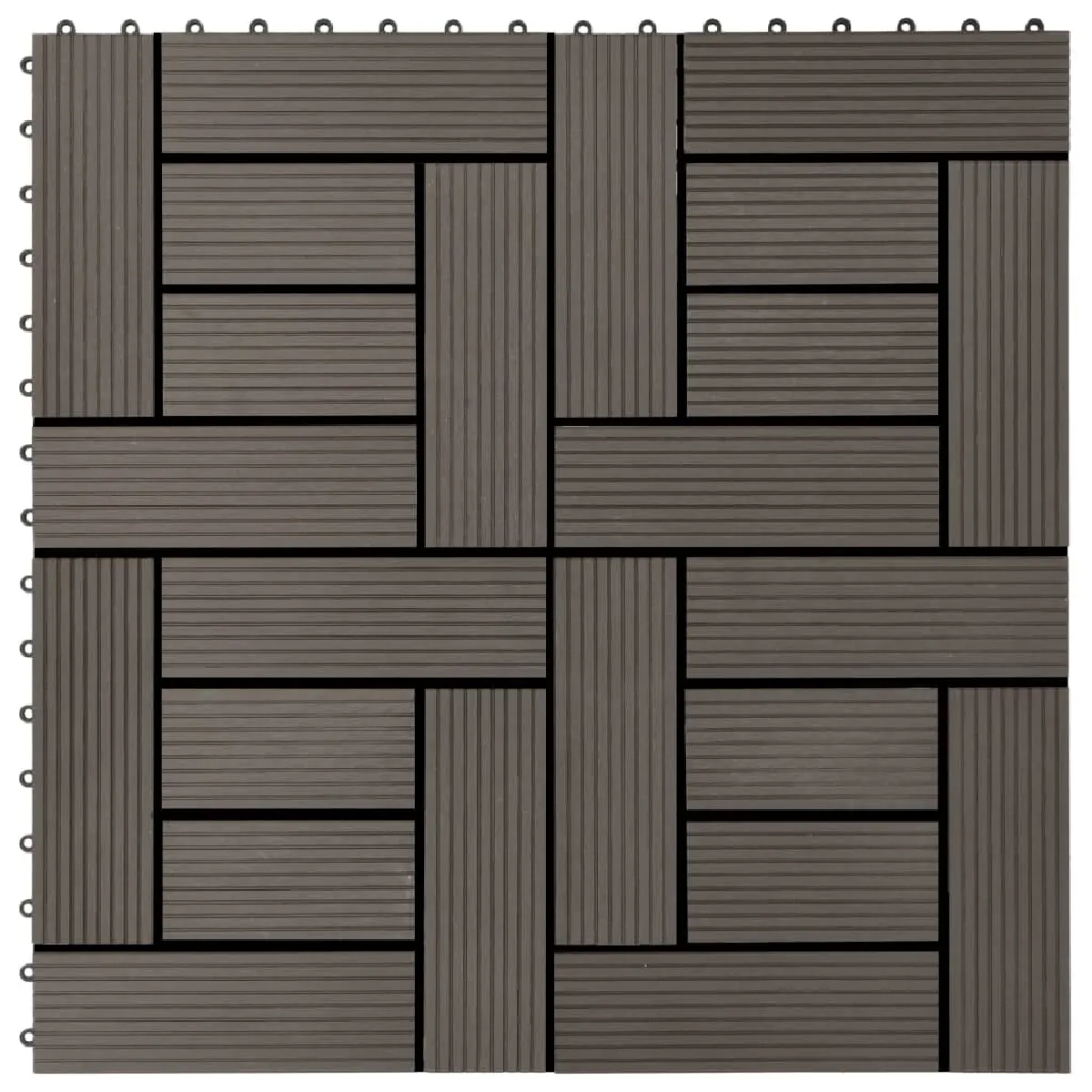 vidaXL Carreau Terrasse WPC 30x30 Marron Foncé
