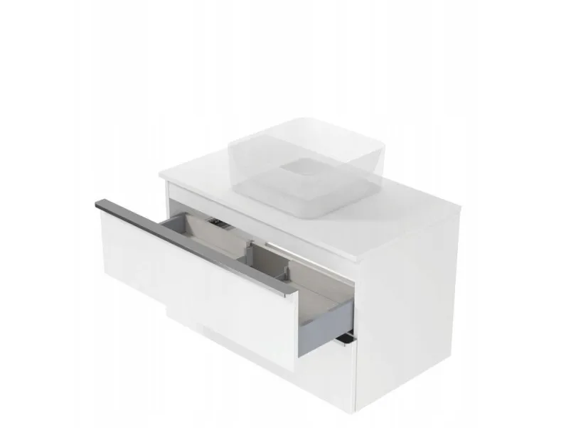 Cersanit S522-031 CABINET WITH TOP VIRGO 80 GRAY HANDLE BLACK ZMONT // CERE. VIRGO-TOP-80-GRAY-UCH-CZ