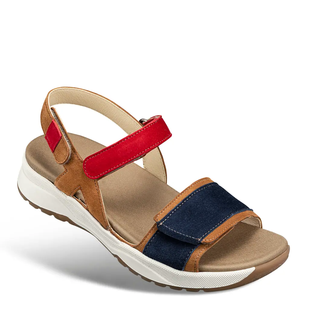 DAMEN - Sandale MEDA braun-blau-rot