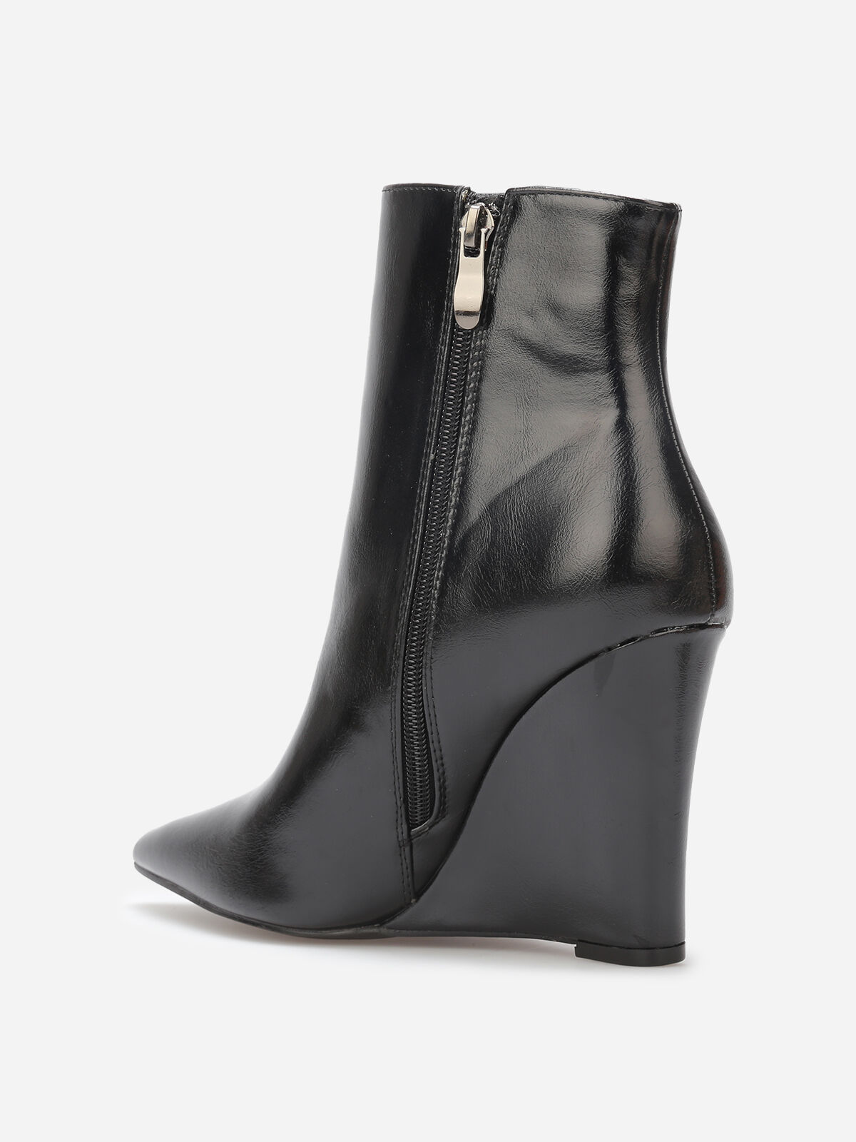 Bottines compensées en simili- Noir