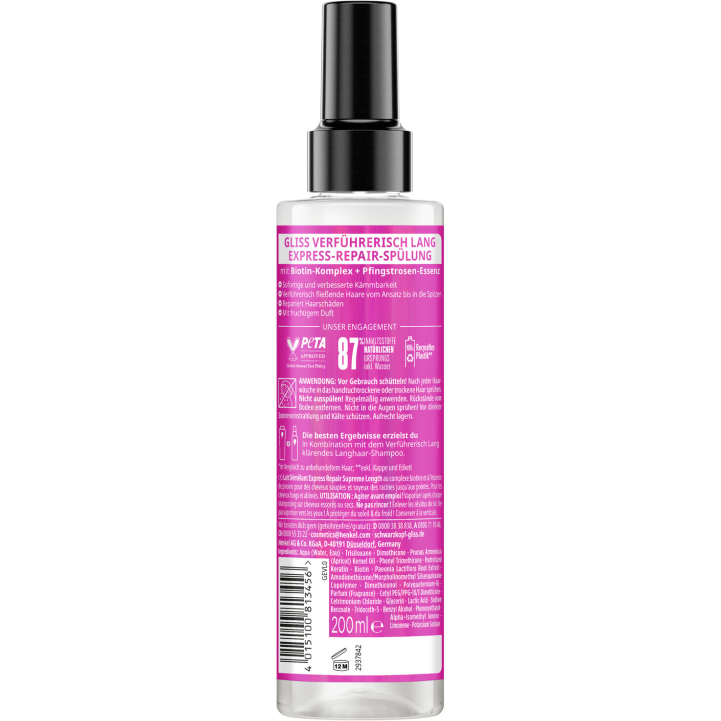 Schwarzkopf Gliss Express-Repair-Spülung Verführerisch Lang