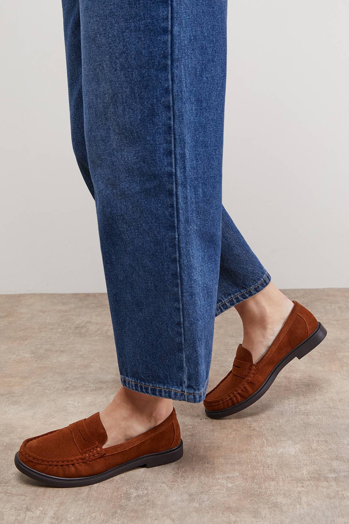 Oasis Mocassins à Penny Beth en Daim Style Grandad
