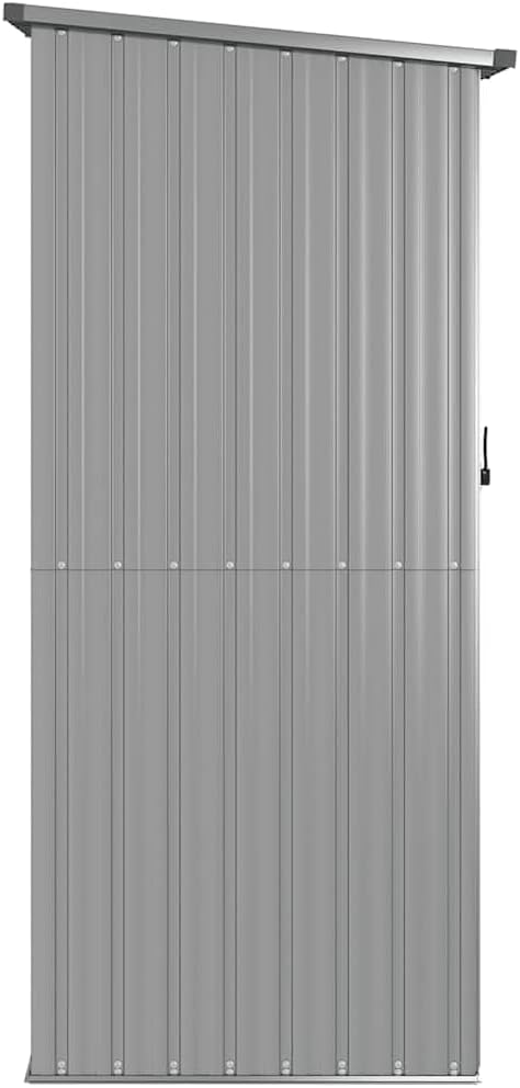 vidaXL Geräteschuppen Gartenhaus Schuppen Gerätehaus Lagerschuppen Gartenschrank Pultdach Garten Grau 118,5x97x209,5 cm Verzinkter Stahl