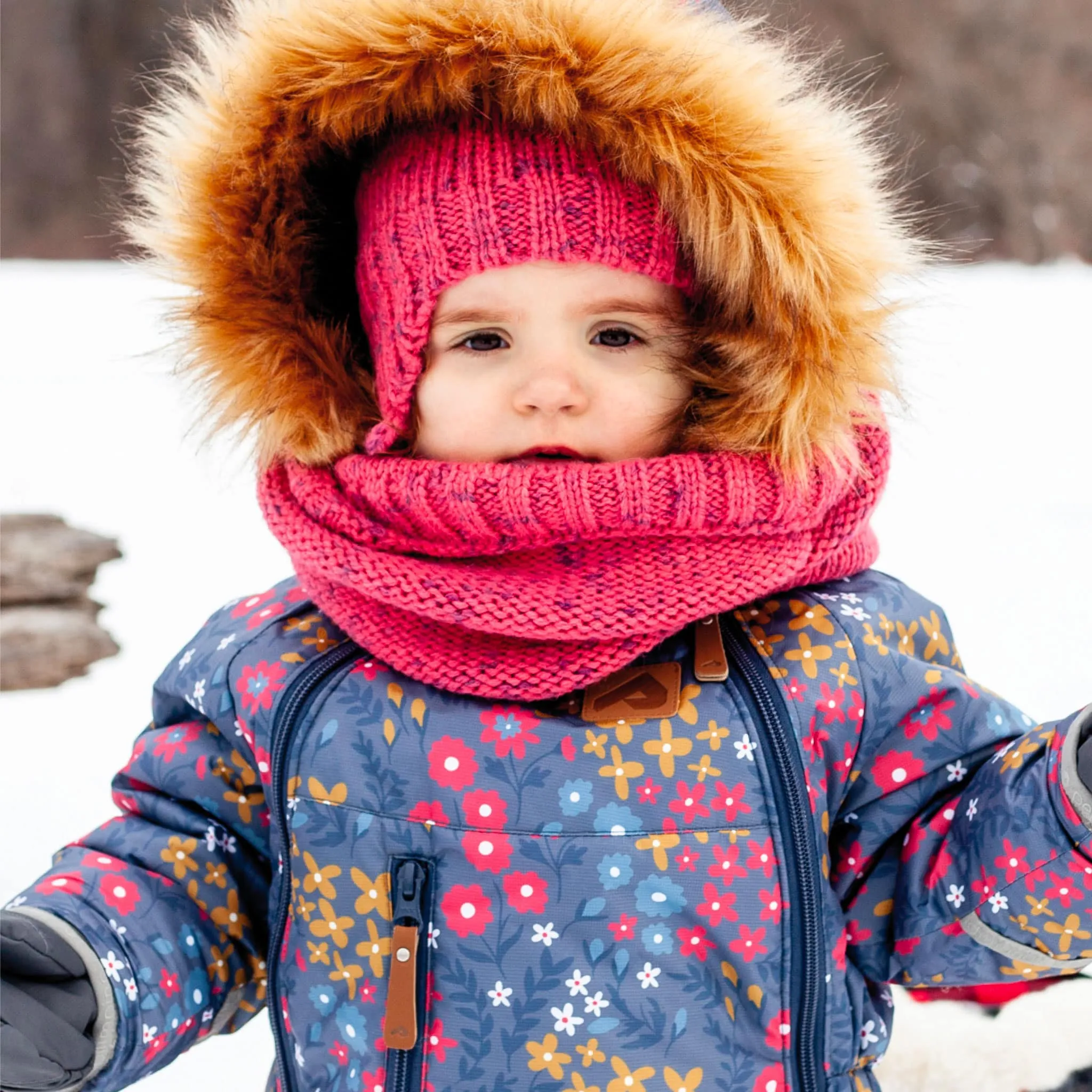 Perlimpinpin Foulard Tubulaire Rose 2-12ans