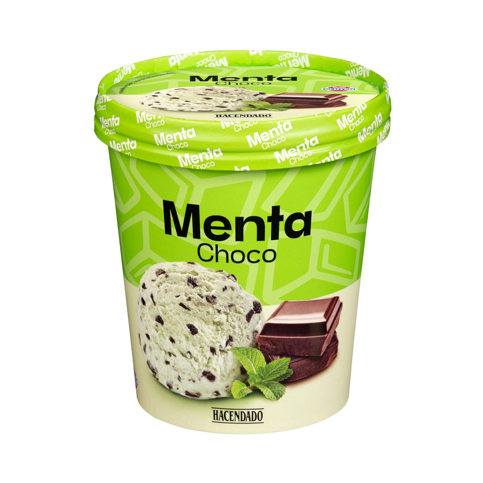 Glace au chocolat à la menthe et pépites de chocolat Hacendado