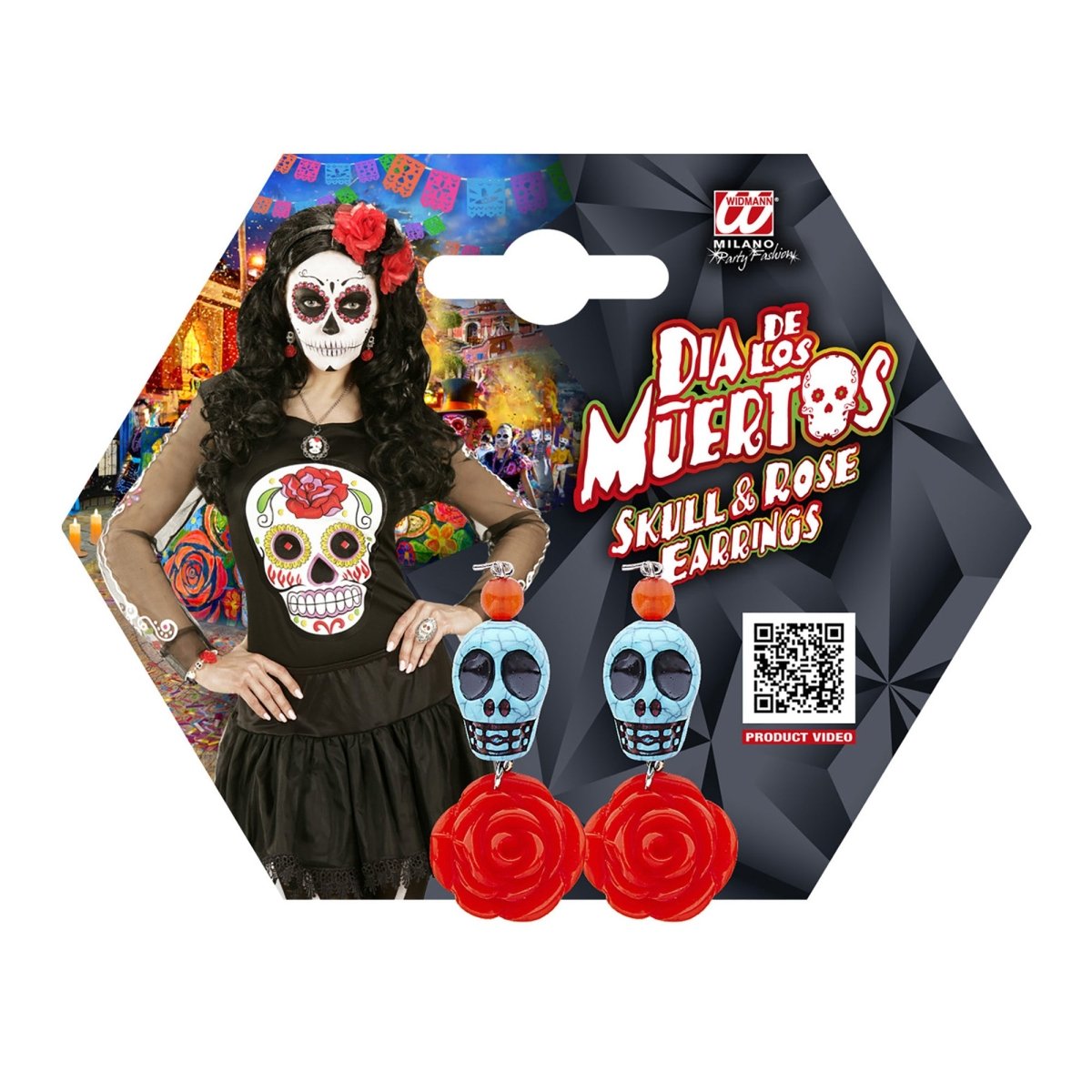 Halloween Oorbellen Schedels Met Roos