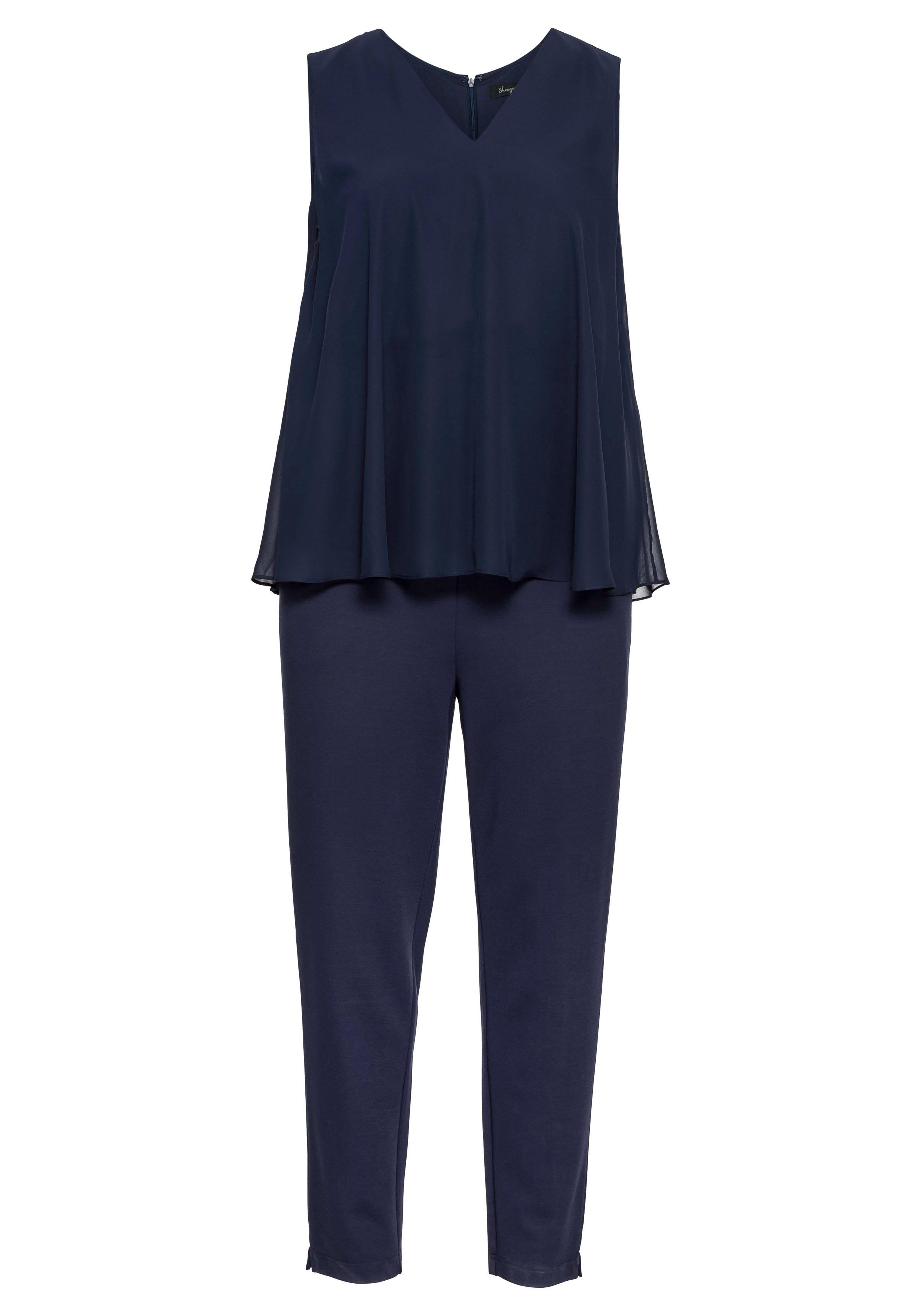 Jumpsuit im Lagenlook mit Chiffon-Oberteil