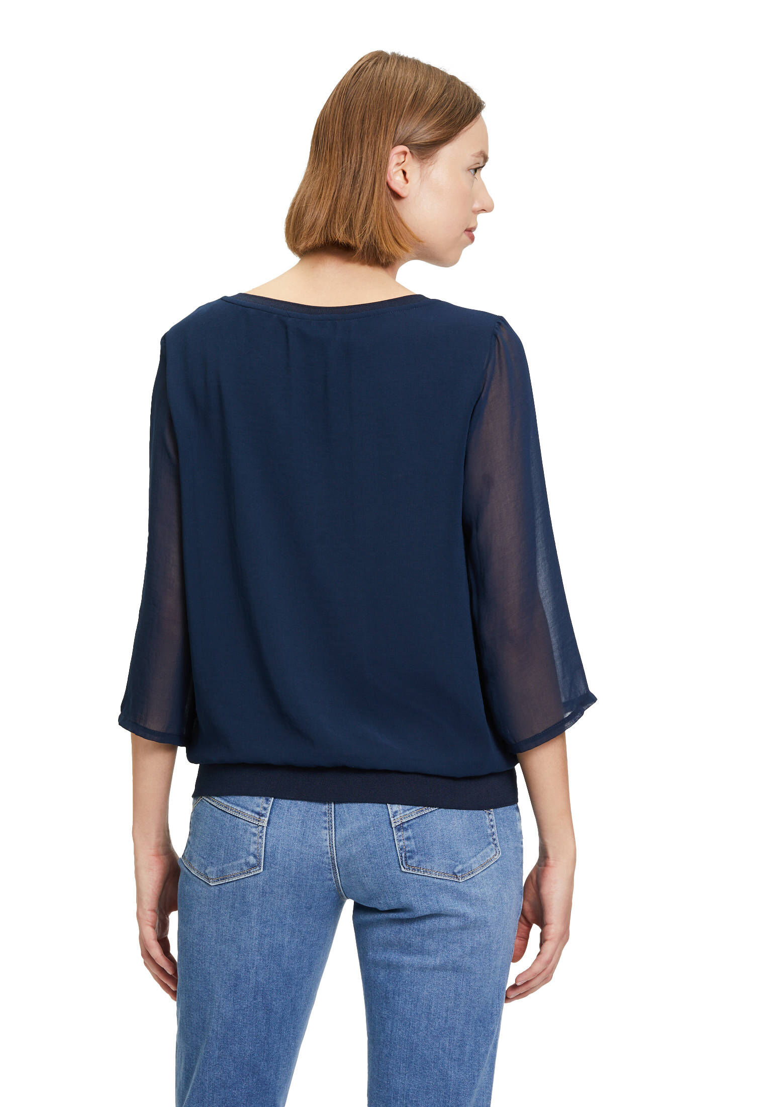 Betty & Co| Damen Blusenshirt mit Webbesatz