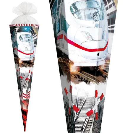 Roth Schultüte Schnellzug mit Folie, 85 cm, eckig