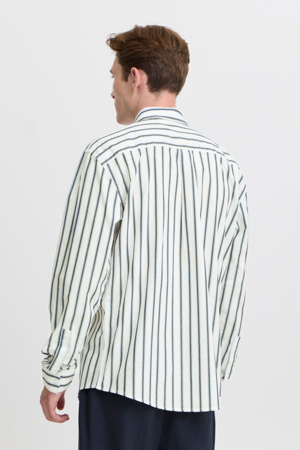 Casual Friday CFALVIN LS dobby striped shirt Snow white
