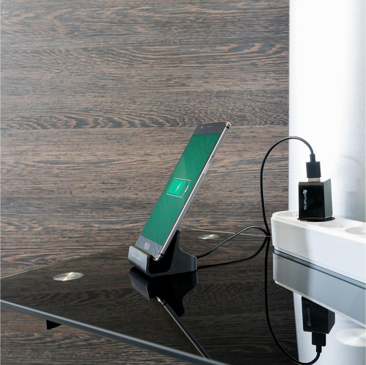 10W USB C Lade Dock Dockingstation Halterung für Handy / Smartphone (4S462240) - Silber