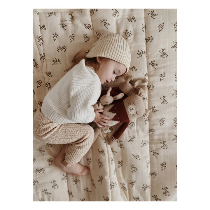 Main Sauvage Grand doudou lapin pull jacquard  | Sienne