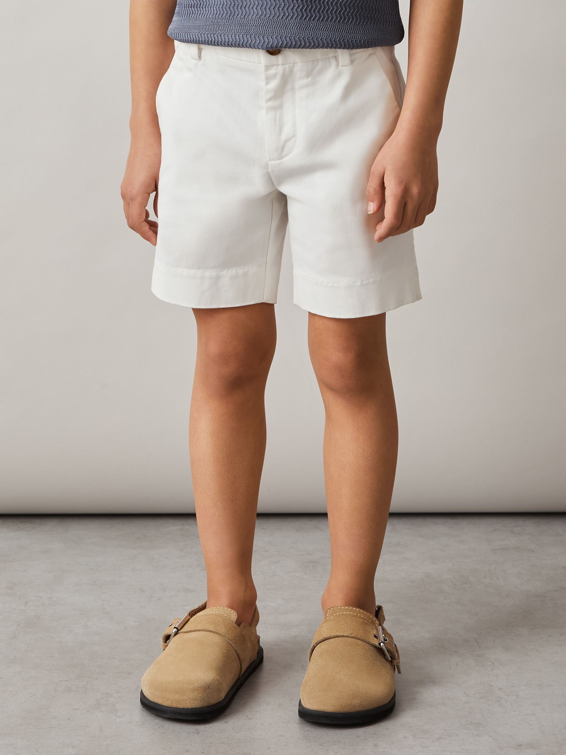 Wit - Reiss Wicket Korte chino met stretch