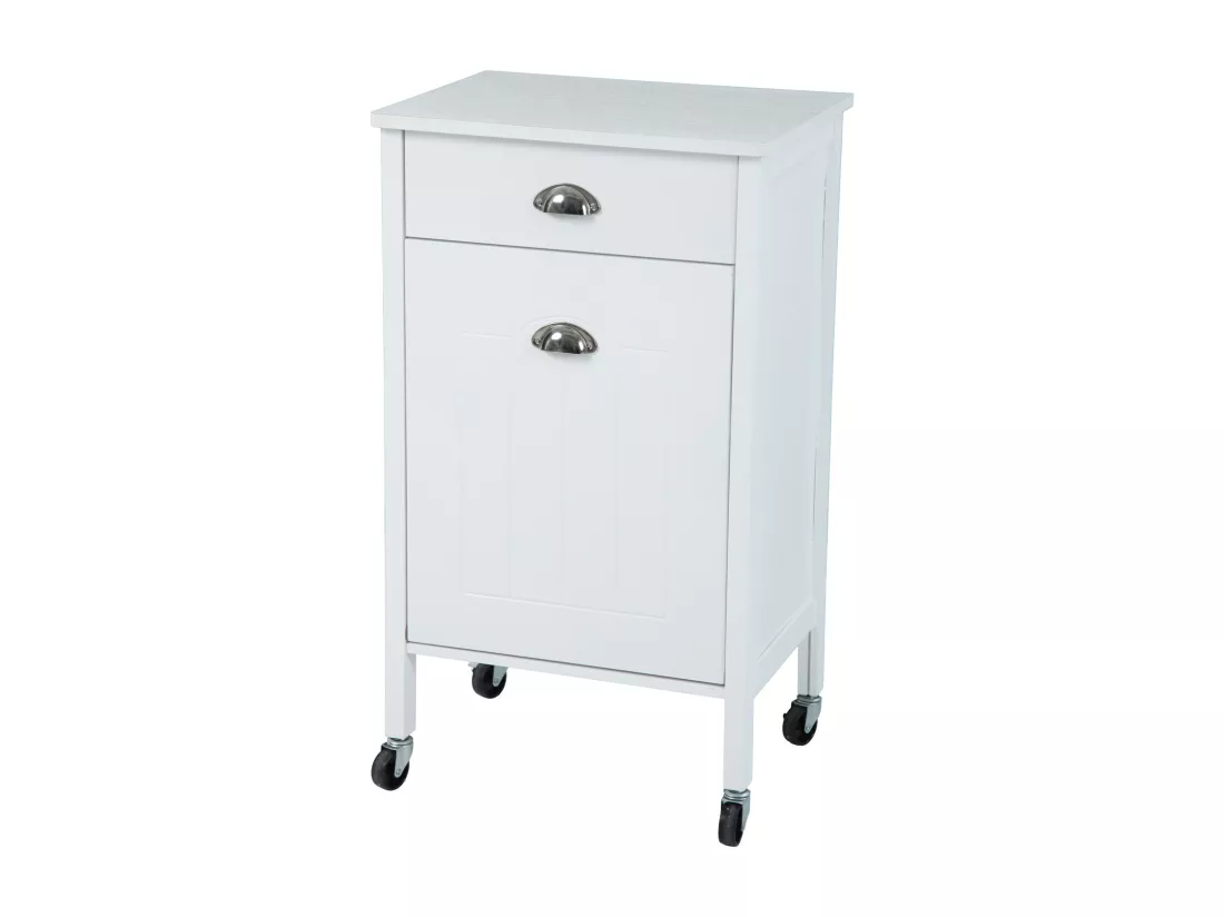 Chariot de cuisine SVITA à roulettes, système de tri des déchets avec tiroirs, blanc