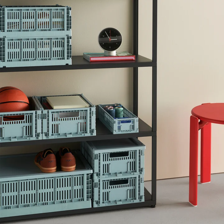 HAY - Colour Crate Korb Mini Oblong, grau, recycled