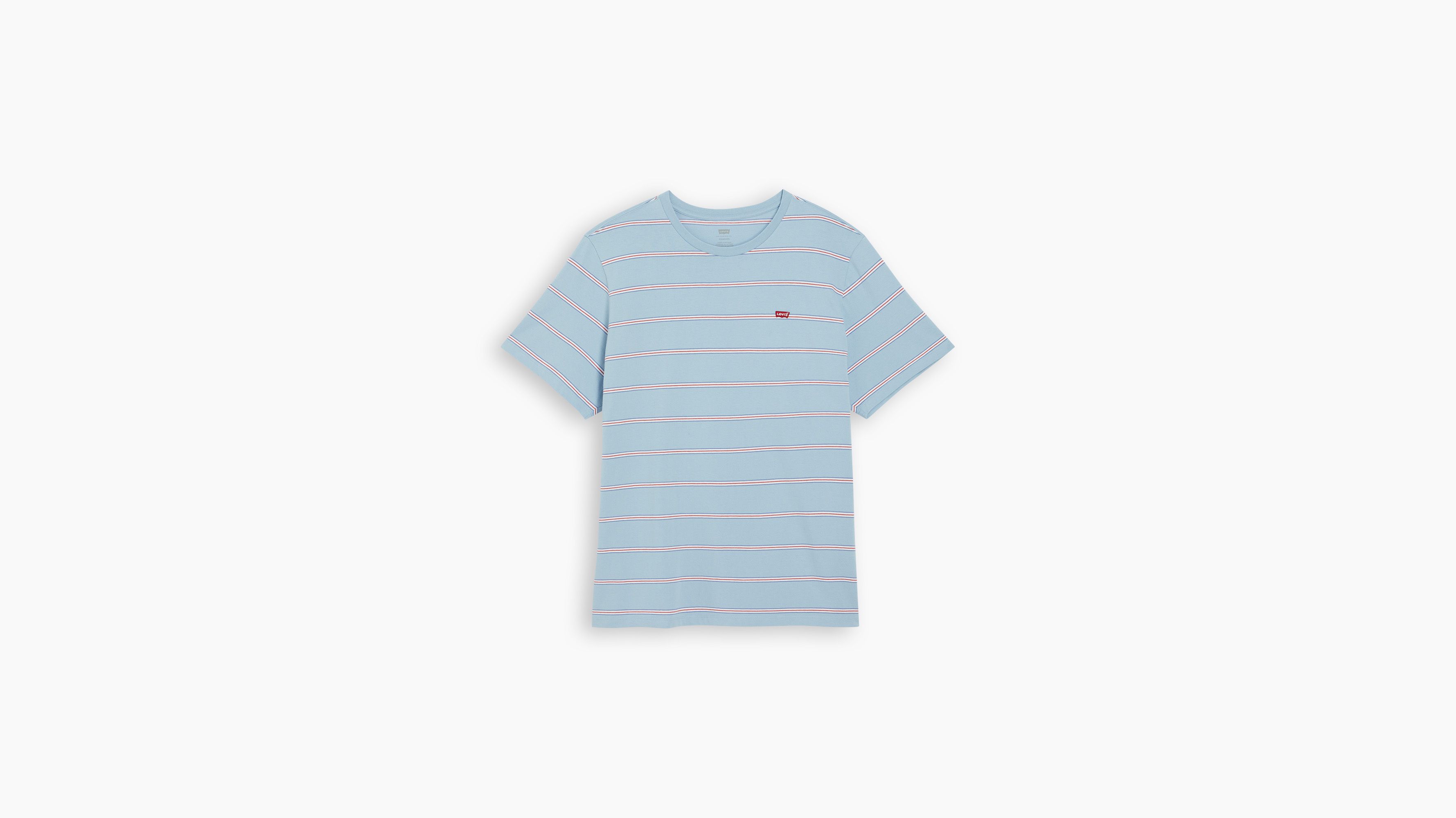 T-shirt Original Housemark (grandes tailles) - Seaside Stripe Soft Chambray - Bleu
