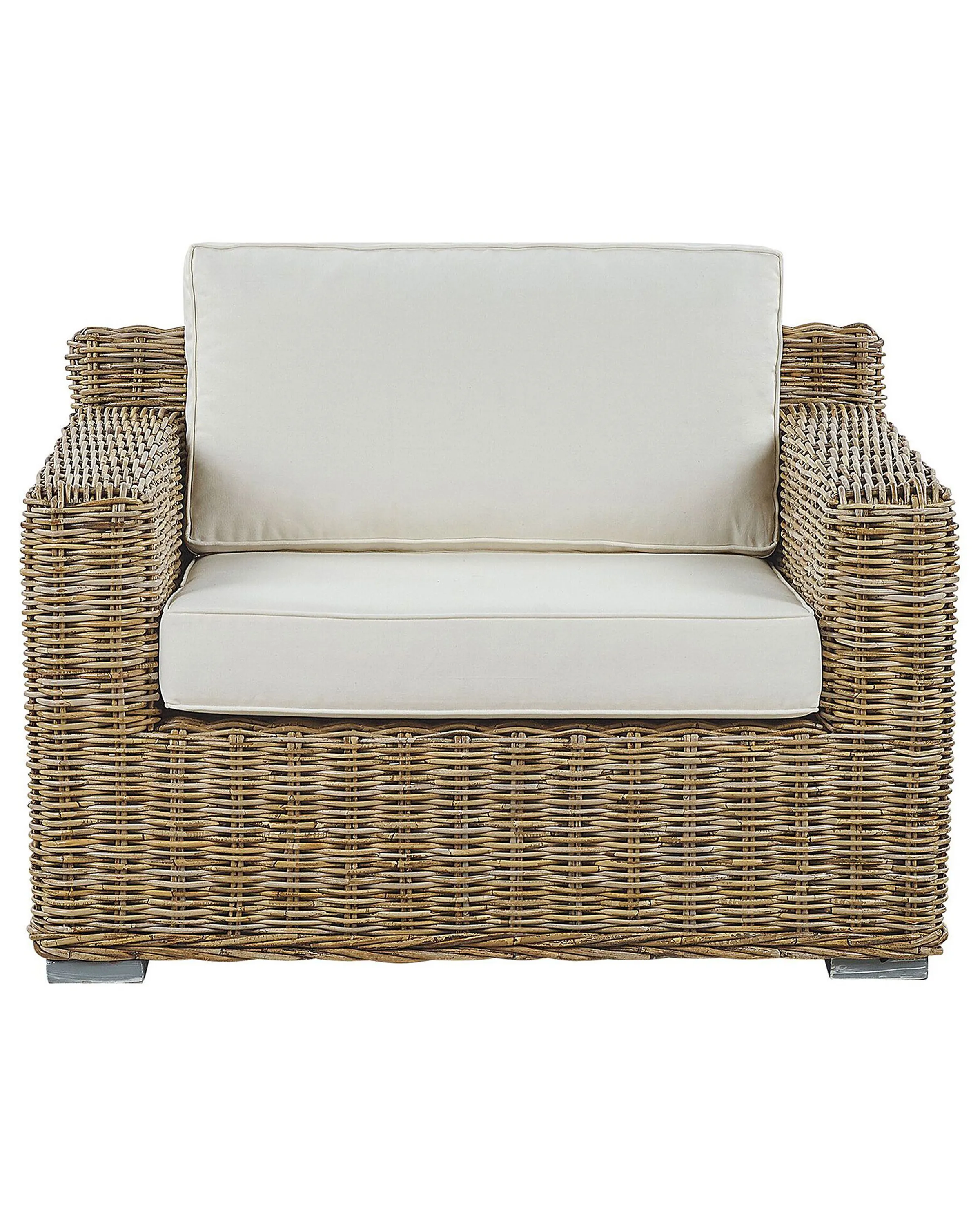Set van 2 tuinfauteuils ARDEA Rotan Lichtbruin