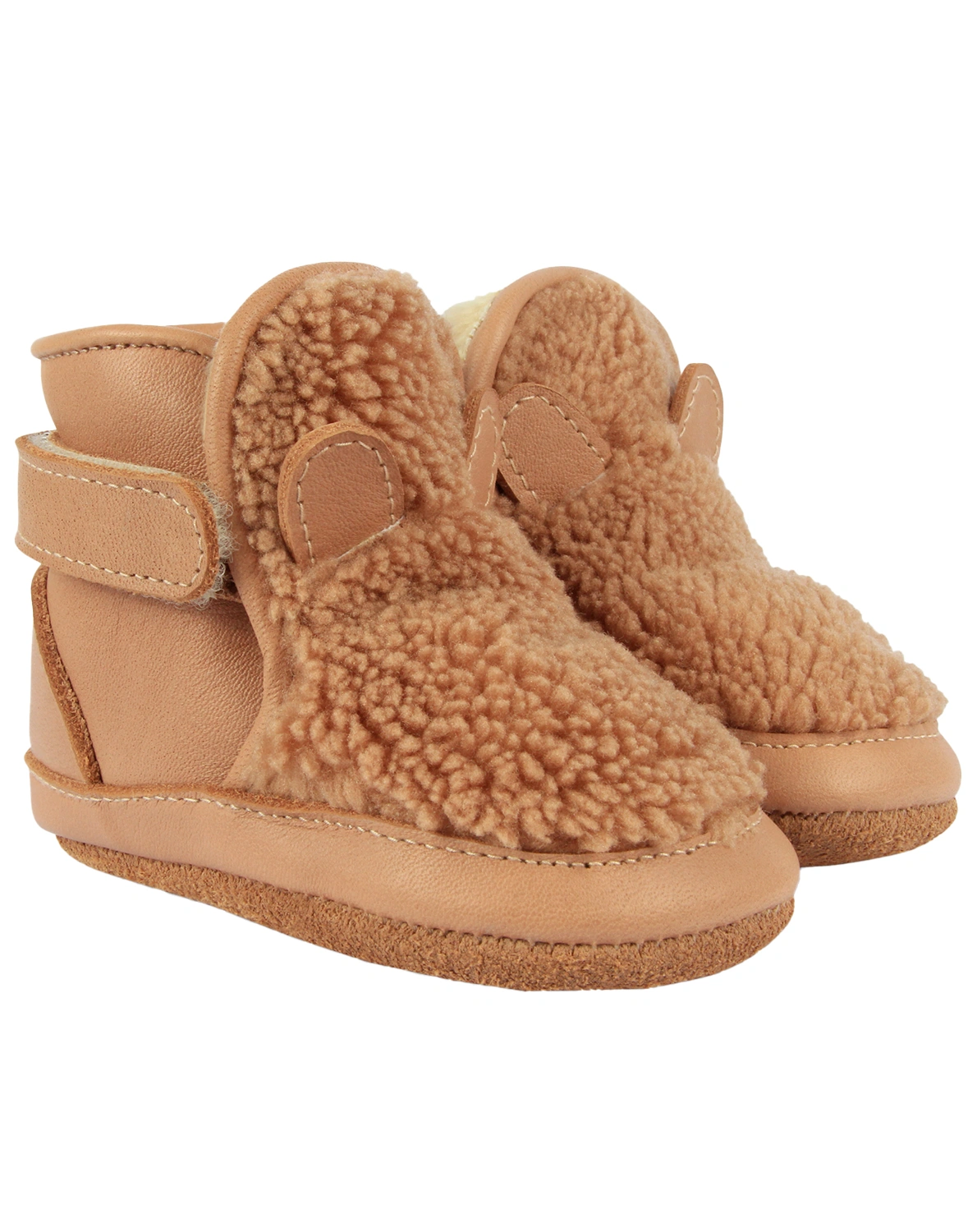 Krabbelschuhe RICHY - TEDDY BEAR gefüttert in light maple