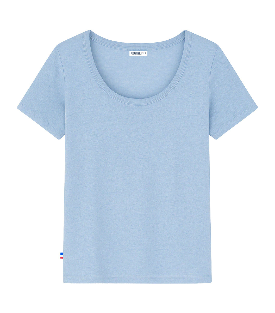 T-shirt Femme en Lin Ciel - Intemporel