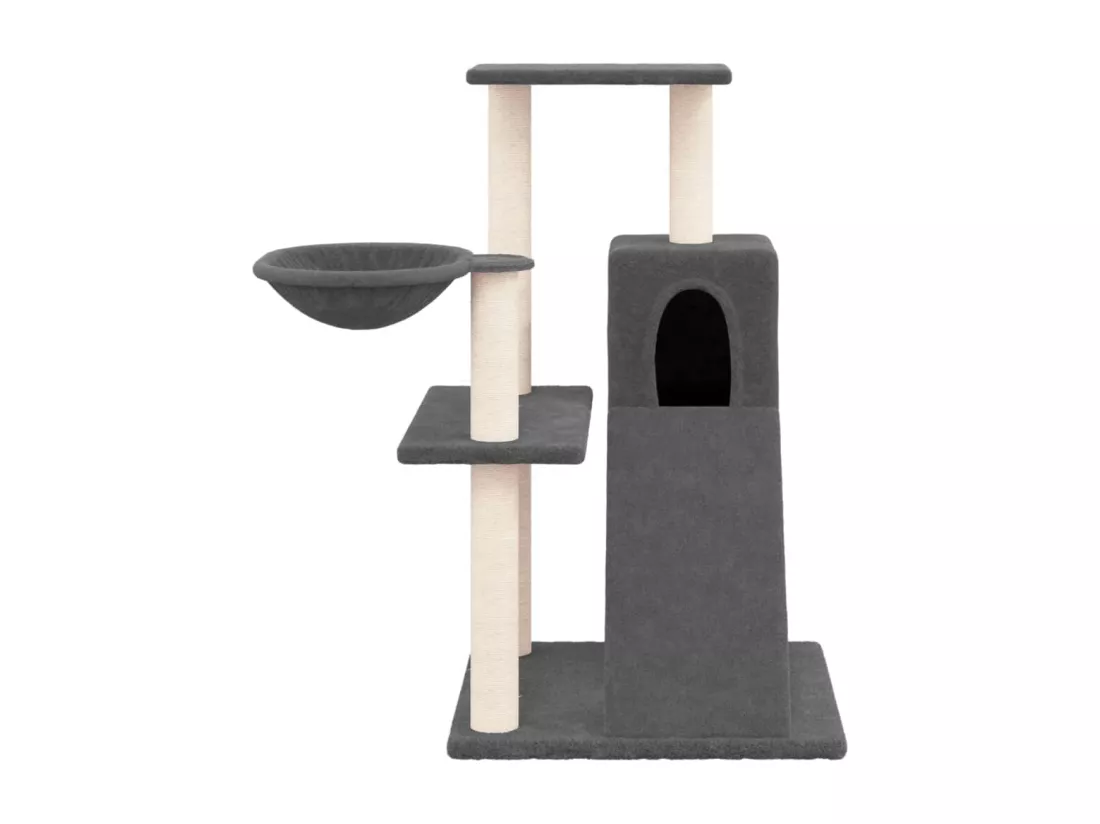 Arbre à chat avec griffoirs en sisal Gris foncé 82 cm