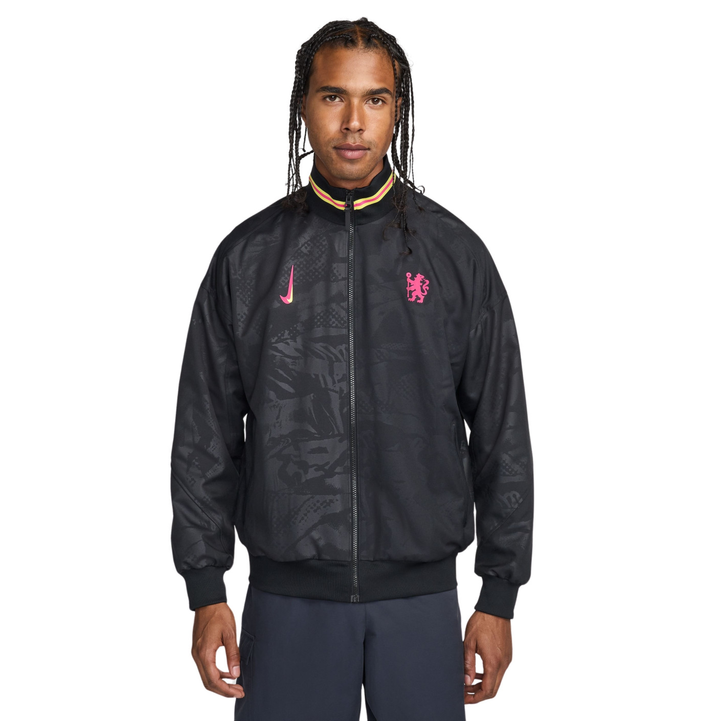 Nike Chelsea Anthem Trainingsjack Full-Zip 2024-2025 Zwart Geel Roze