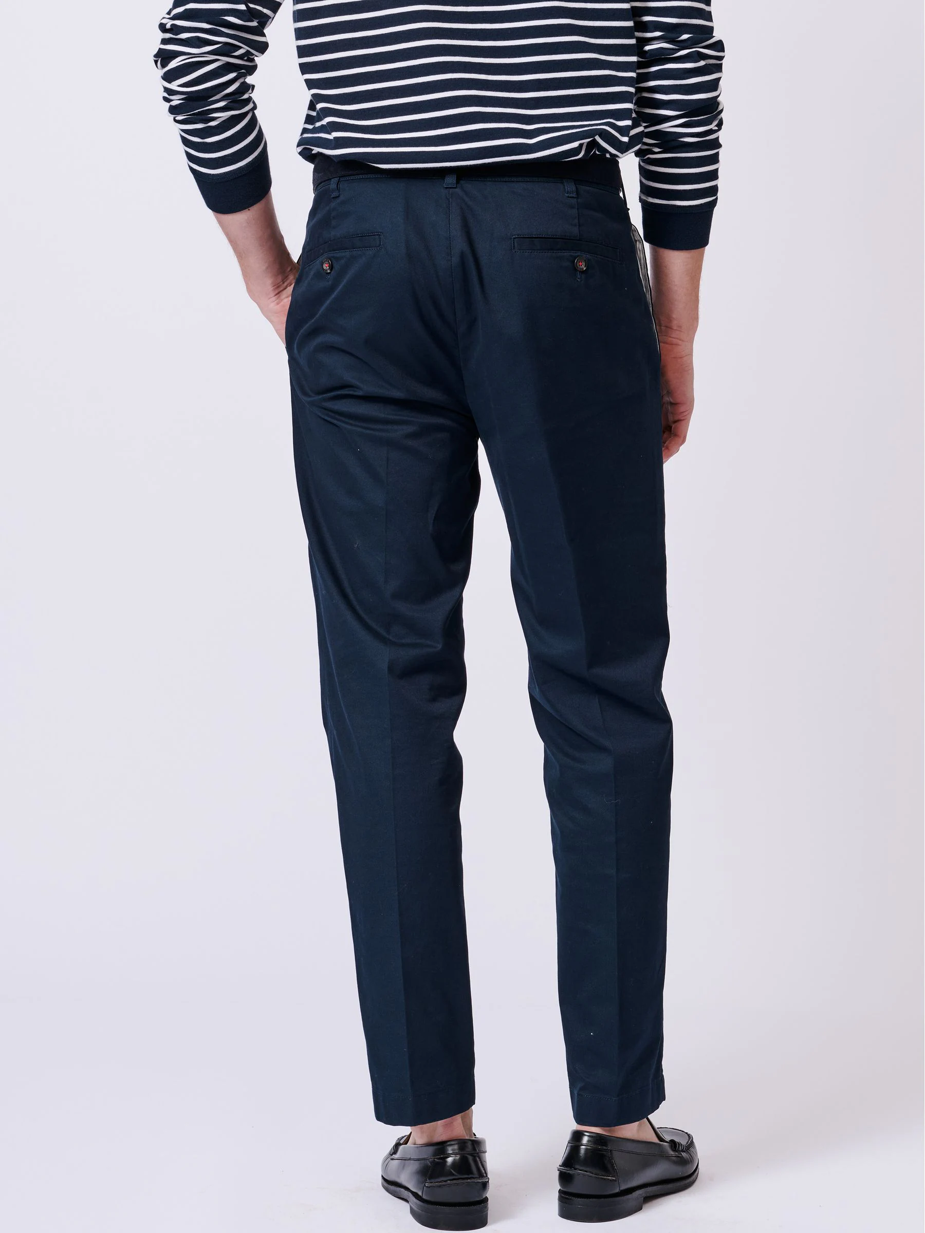 Blauw - Aubin Stickney broek van 100% katoen met relaxte pasvorm