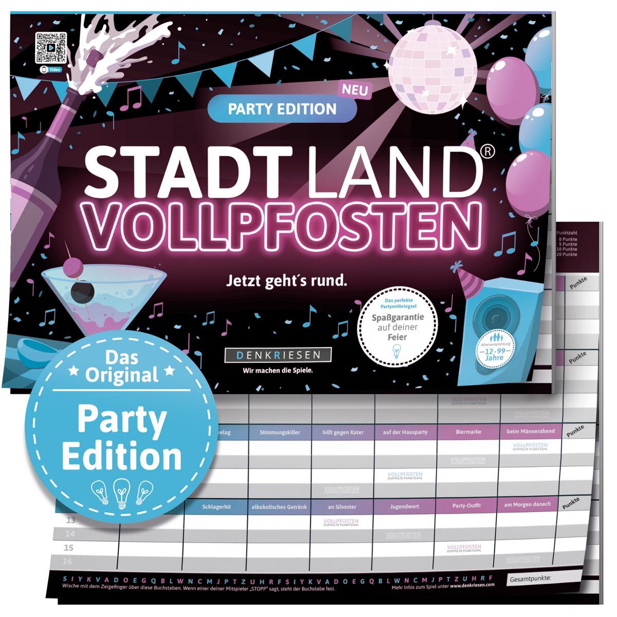 Denkriesen Spielware STADT LAND VOLLPFOSTEN® - Party Edition
