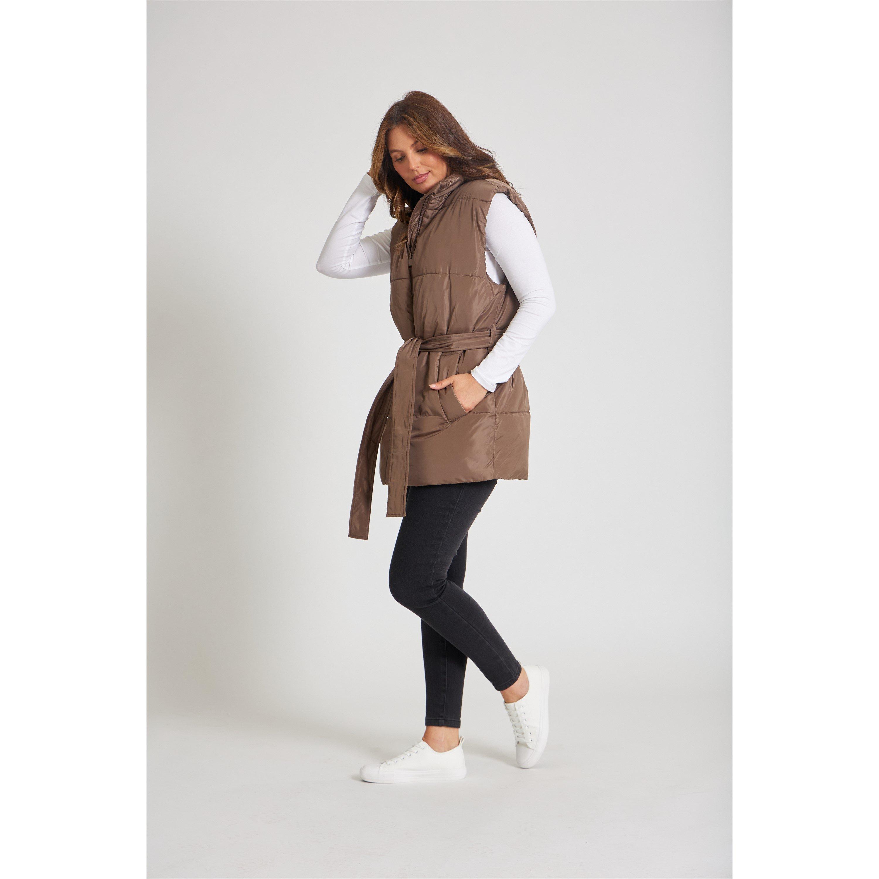 Be You Belted Belted Tie Padded Gilet