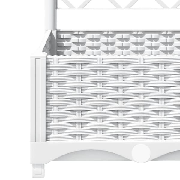 vidaXL Plantekasse med espalier hvit 120x120x121,5 cm PP