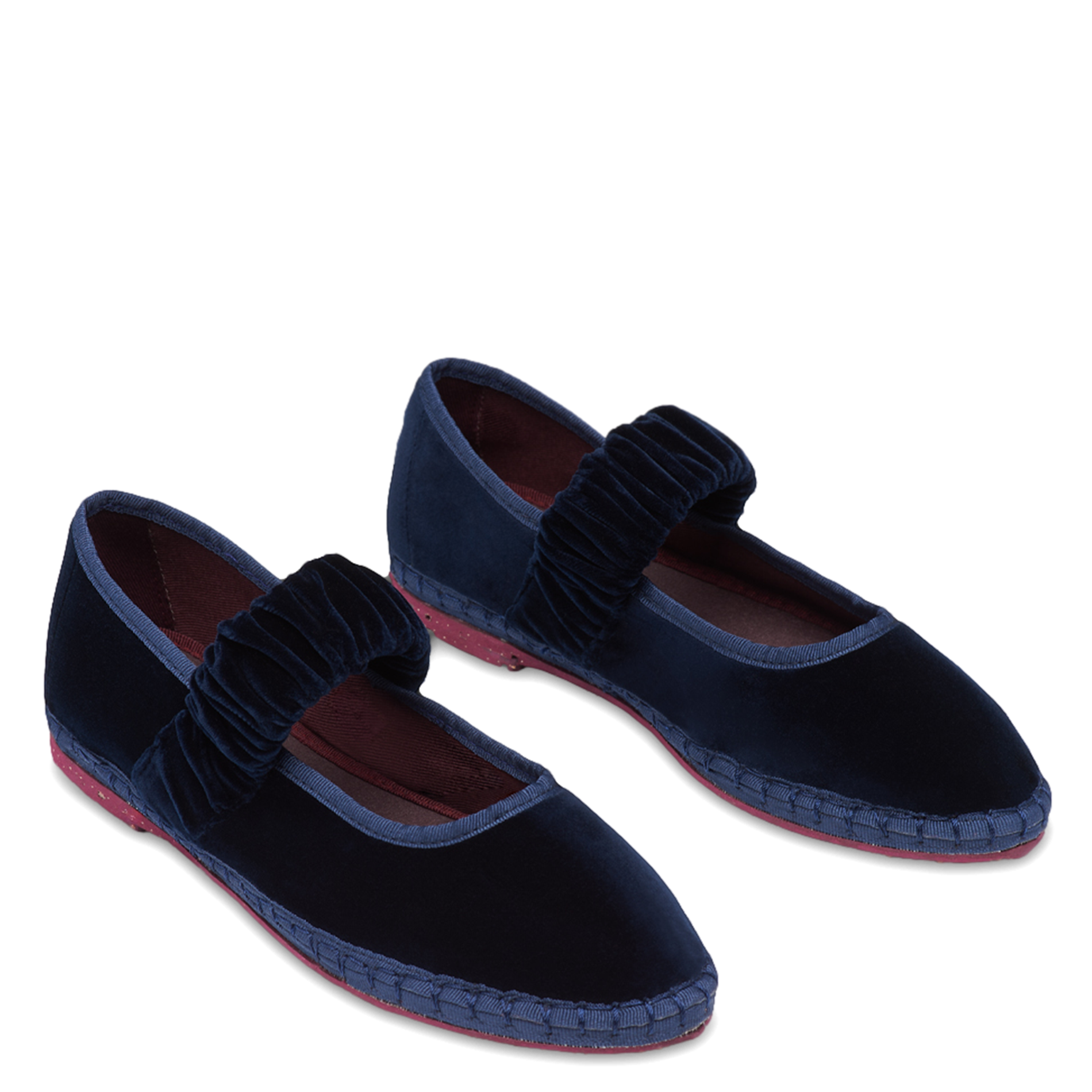 MAFALDA - Ballerines en velours de coton | Bleu