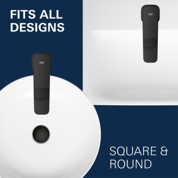 Grohe Dice wastafelmengkraan M-Size Push open Mat Zwart
