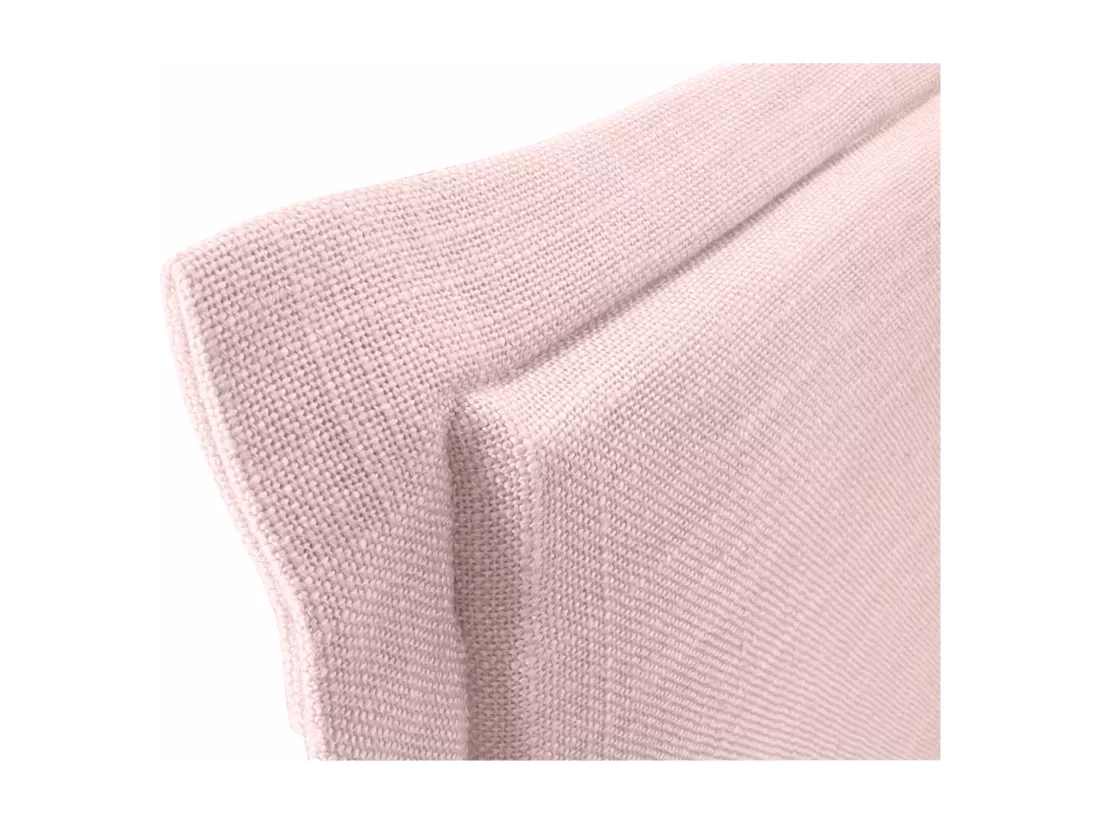 DHOME Tête de lit en lin naturel uni avec passepoils 135x105cm avec Pieds Lits 120/135 - Rose Pâle