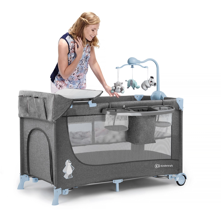Kinderkraft Reisebett Joy Blue mit Zubehör
