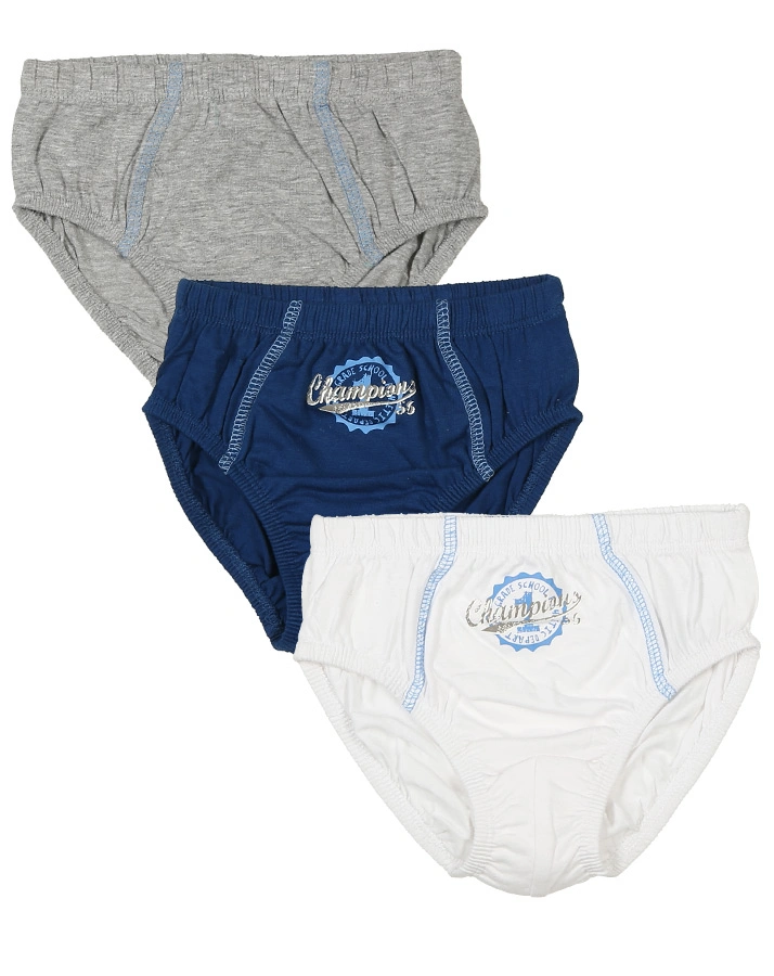 Slip CHAMPIONS 3er-Pack in blau/weiß/grau