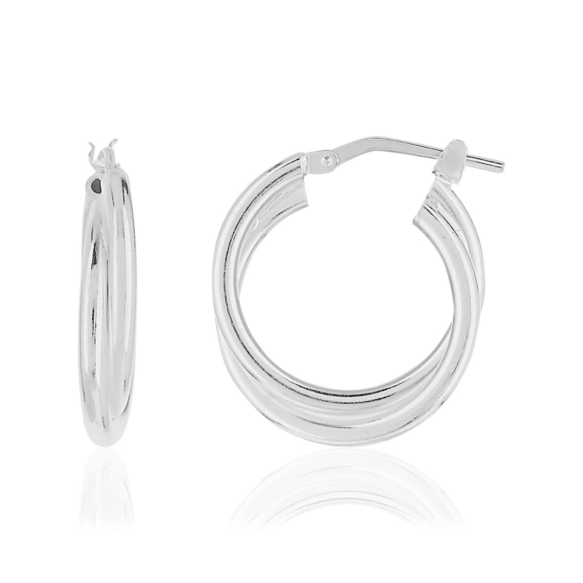 Créoles argent 925 double anneau 20 mm