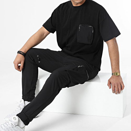 Ensemble Tee Shirt Et Jogger Pant LL601 Noir