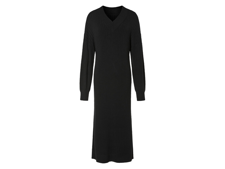 Dames midi-gebreide jurk