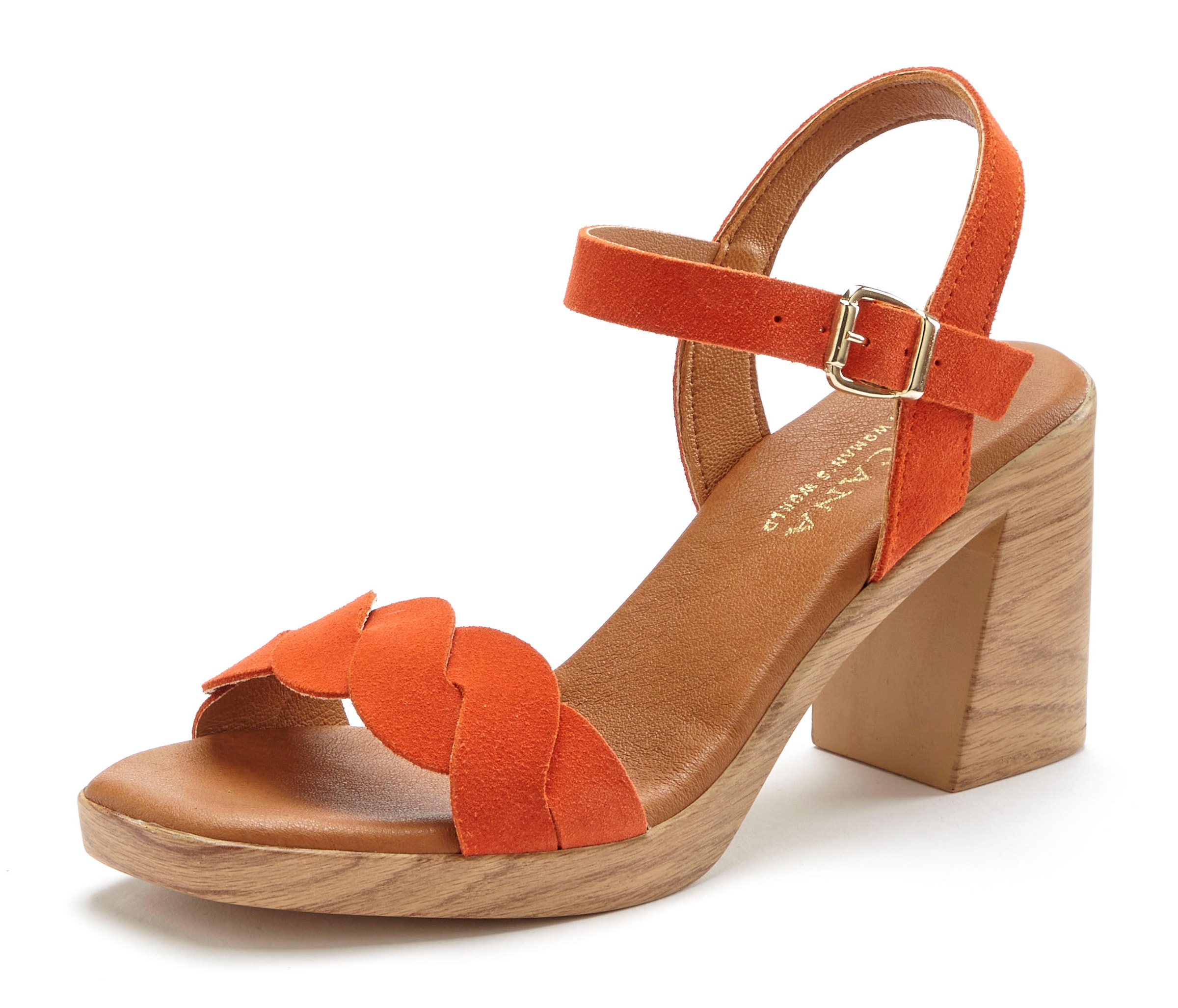 LASCANA Riemchensandalette »Sandale, Sandalette, Sommerschuh«  aus weichem Leder mit Blockabsatz
