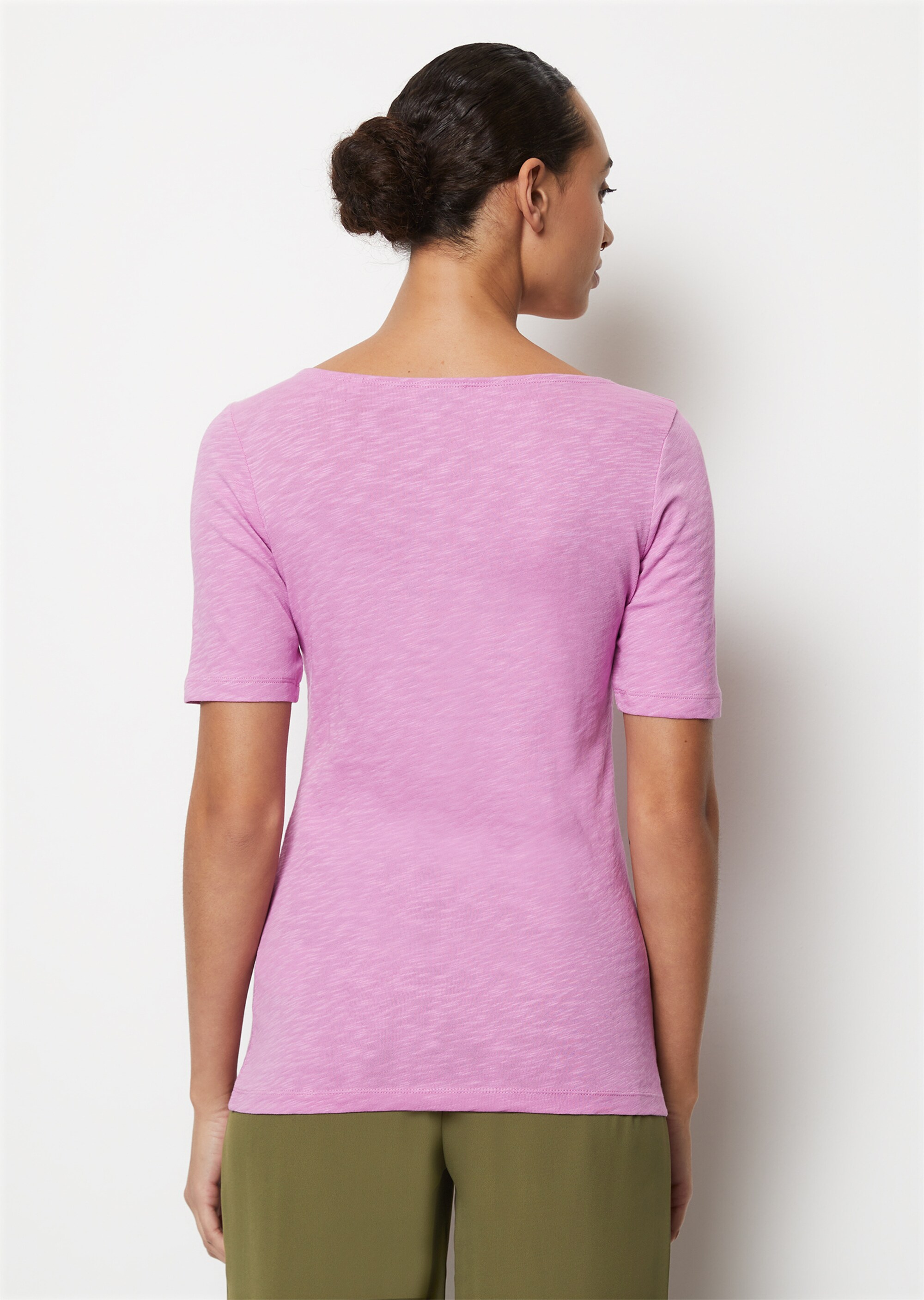 U-Boot-T-Shirt regularaus softem Slub-Jersey