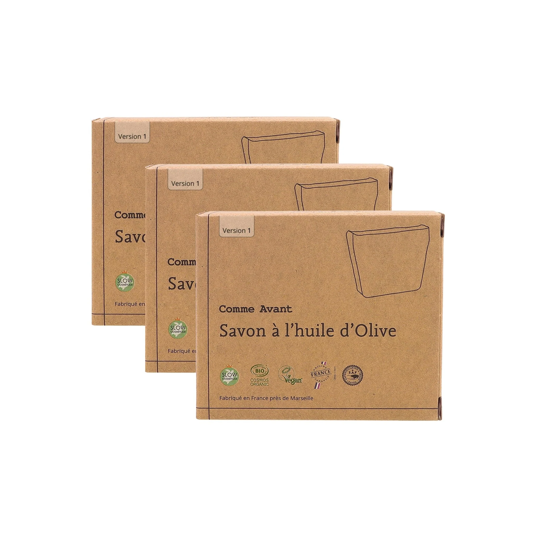 Savon à l'huile d'olive - Version 1 - 1 savon - 100g / Sans