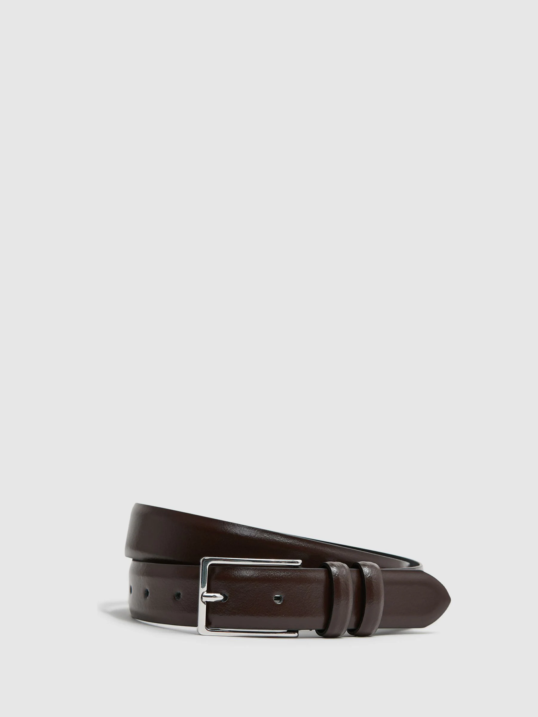 Chocoladebruin - Reiss - Dante - Gladde leren riem