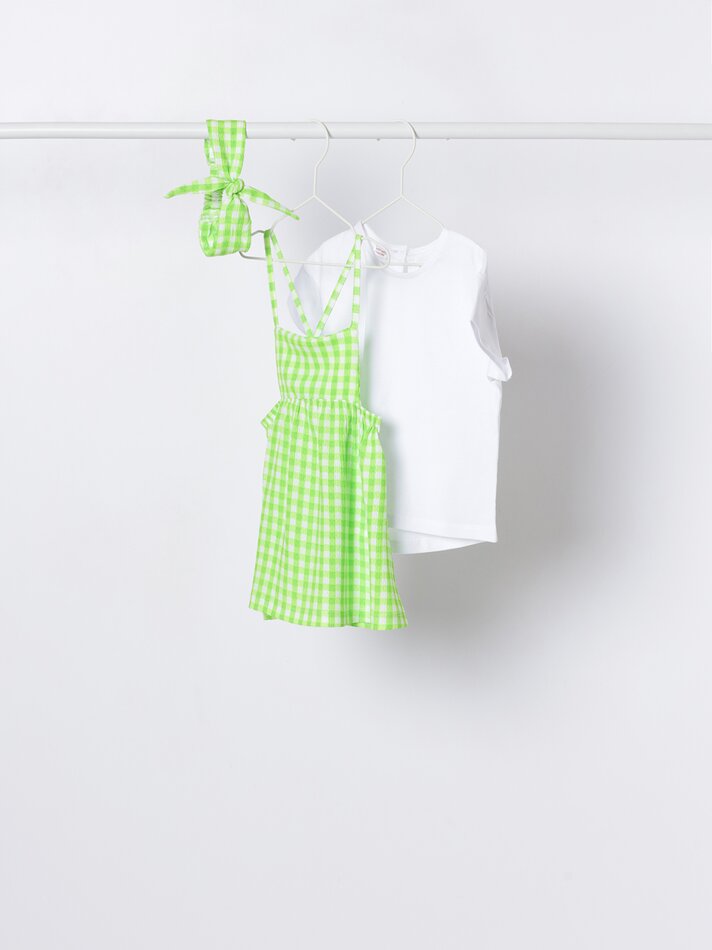Conjunto de vestido, camiseta e faixa de cabelo - Lima